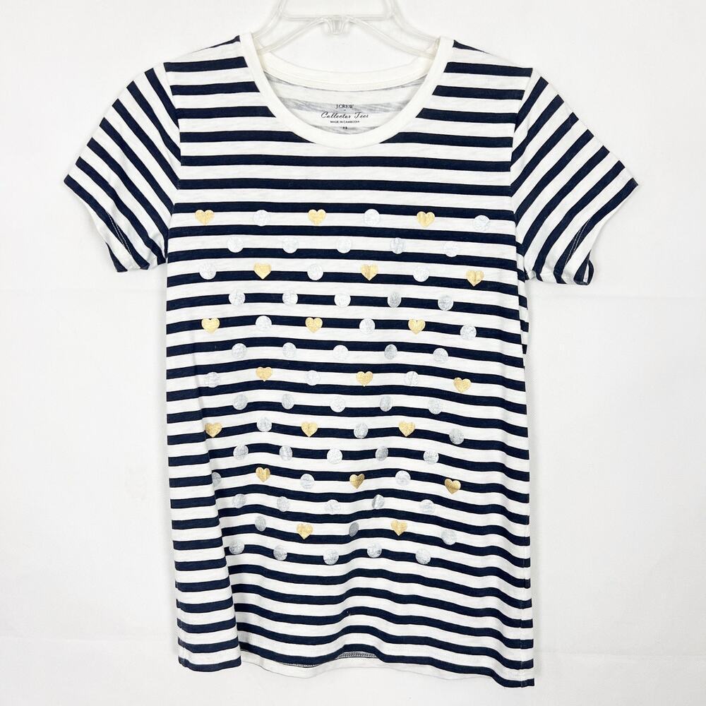 J. Crew Collector Tees 100% Cotton Striped Crew Neck Tee